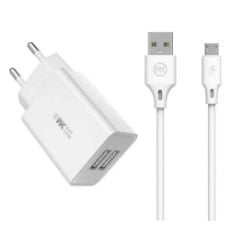 Εικόνα της Φορτιστής WK 2A Dual USB-A WP-U56 με Καλώδιο Lightning White