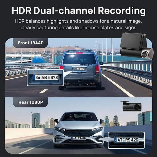 Εικόνα της Σετ Κάμερα DVR Αυτοκινήτου 70mai A510 & Camera RC11 Black