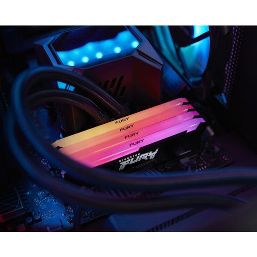 Εικόνα της Ram Kingston Fury Beast 32GB (2 x 16GB) DDR4-3600MHz CL18 RGB Black KF436C18BB2AK2/32