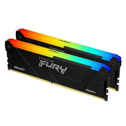 Εικόνα της Ram Kingston Fury Beast 32GB (2 x 16GB) DDR4-3600MHz CL18 RGB Black KF436C18BB2AK2/32