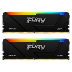 Εικόνα της Ram Kingston Fury Beast 32GB (2 x 16GB) DDR4-3600MHz CL18 RGB Black KF436C18BB2AK2/32