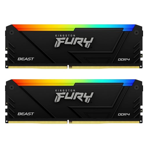 Εικόνα της Ram Kingston Fury Beast 32GB (2 x 16GB) DDR4-3600MHz CL18 RGB Black KF436C18BB2AK2/32