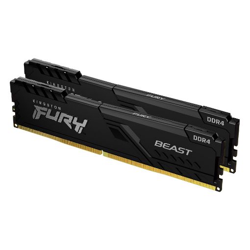 Εικόνα της Ram Kingston Fury Beast 32GB (2 x 16GB) DDR4-3200MHz CL16 RGB Black KF432C16BB2AK2/32