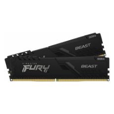 Εικόνα της Ram Kingston Fury Beast 32GB (2 x 16GB) DDR4-3200MHz CL16 RGB Black KF432C16BB2AK2/32