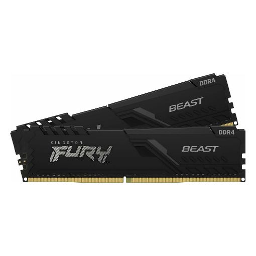 Εικόνα της Ram Kingston Fury Beast 32GB (2 x 16GB) DDR4-3200MHz CL16 RGB Black KF432C16BB2AK2/32