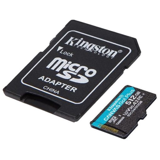 Εικόνα της Κάρτα Μνήμης MicroSDXC Kingston Canvas Go! Plus 512GB Class 10 + SD Adapter SDCG4/512GB