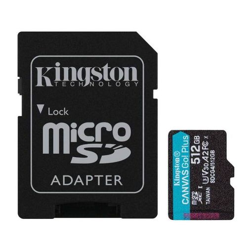 Εικόνα της Κάρτα Μνήμης MicroSDXC Kingston Canvas Go! Plus 512GB Class 10 + SD Adapter SDCG4/512GB