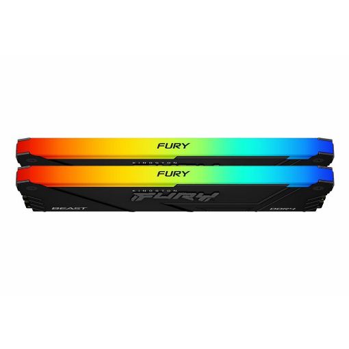 Εικόνα της Ram Kingston Fury Beast 16GB (2 x 8GB) DDR4-3200MHz CL16 RGB Black KF432C16BB2AK2/16