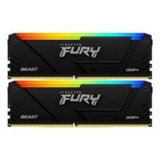 Εικόνα της Ram Kingston Fury Beast 16GB (2 x 8GB) DDR4-3200MHz CL16 RGB Black KF432C16BB2AK2/16