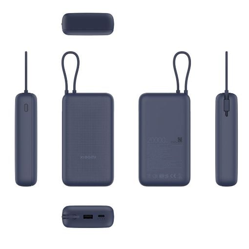 Εικόνα της Xiaomi Power Bank 33W 20000mAh με Ενσωματωμένο Καλώδιο Ice Blue BHR8975GL