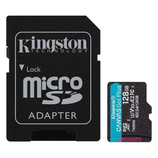 Εικόνα της Κάρτα Μνήμης MicroSDXC Kingston Canvas Go! Plus 128GB Class 10 + SD Adapter SDCG4/128GB
