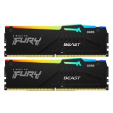 Εικόνα της Ram Kingston Fury Beast 64GB (2 x 32GB) DDR5-6000MHz CL30 RGB Black KF560C30BBEAK2-64