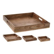 Εικόνα της Σετ Δίσκοι Σερβιρίσματος BOX37211 The Netherlands με Λαβές 3τμχ 48x20x1,5 cm Ξύλινοι Καφέ A65000940