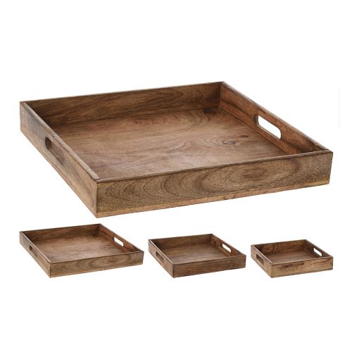 Εικόνα της Σετ Δίσκοι Σερβιρίσματος BOX37211 The Netherlands με Λαβές 3τμχ 48x20x1,5 cm Ξύλινοι Καφέ A65000940