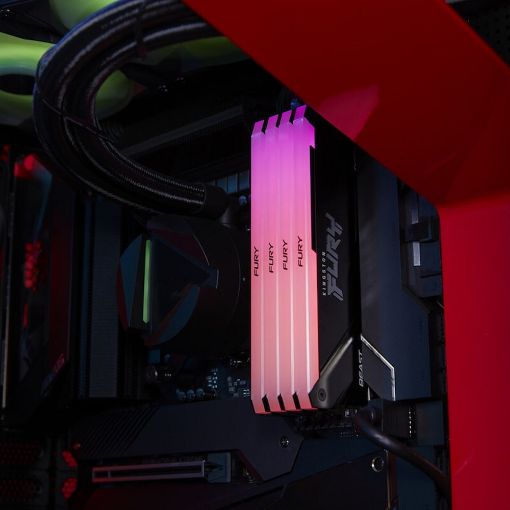 Εικόνα της Ram Kingston Fury Beast 16GB (1 x 16GB) DDR4-3600MHz CL18 RGB Black KF436C18BB2A/16