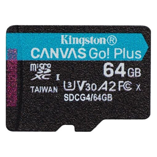 Εικόνα της Κάρτα Μνήμης MicroSDXC Kingston Canvas Go! Plus 64GB Class 10 + SD Adapter SDCG4/64GB