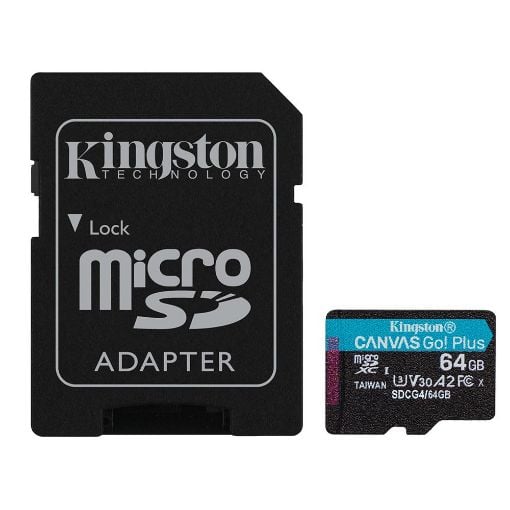 Εικόνα της Κάρτα Μνήμης MicroSDXC Kingston Canvas Go! Plus 64GB Class 10 + SD Adapter SDCG4/64GB