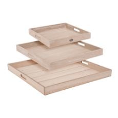 Εικόνα της Σετ Δίσκοι Σερβιρίσματος BOX37211 The Netherlands με Λαβές 3τμχ 41x28x5 cm Ξύλινοι Μπεζ HZ1930680