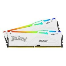 Εικόνα της Ram Kingston Fury Beast 32GB (2 x 16GB) DDR5-5600MHz CL36 RGB White KF556C36BWEAK2-32