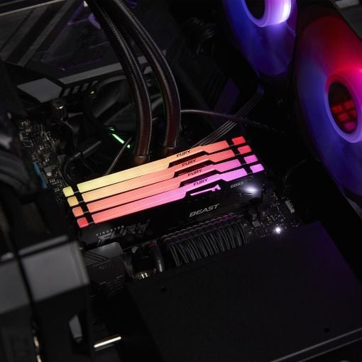 Εικόνα της Ram Kingston Fury Beast 16GB (1 x 16GB) DDR5-6000MHz CL36 RGB Black KF560C36BBE2A-16