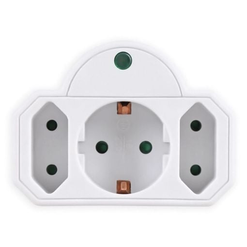 Εικόνα της Πολύπριζο Ασφαλείας Ταφ Powertech 3 Θέσεων Λευκό PT-816