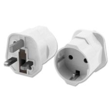 Εικόνα της Αντάπτορας Πρίζας Powertech Type-F (Schuko) to Type-G (UK) Λευκό PT-991