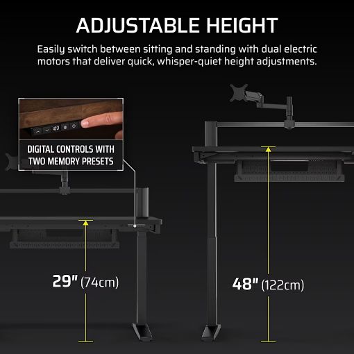 Εικόνα της Gaming Desk Corsair Platform:4 Elevate 120x76x74-122cm Black Laminate 120CF-9500055-WW