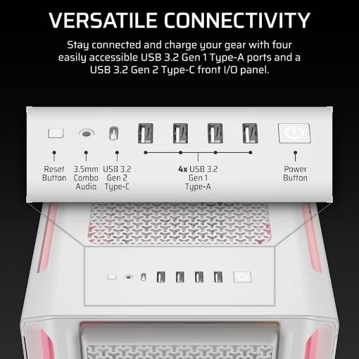 Εικόνα της Corsair 5000T LX RGB iCUE Tempered Glass White CC-9011299-WW