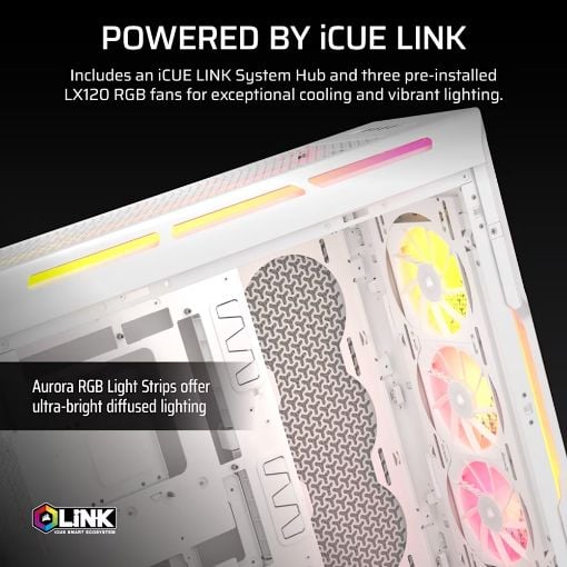 Εικόνα της Corsair 5000T LX RGB iCUE Tempered Glass White CC-9011299-WW