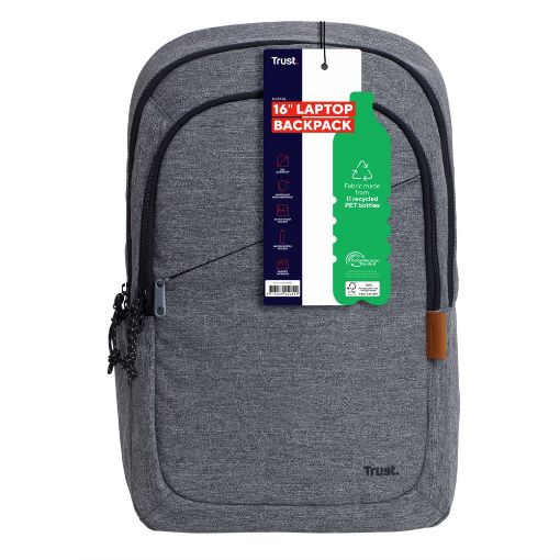 Εικόνα της Τσάντα Notebook 16" Trust Avana Eco Backpack Grey 24981