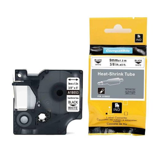 Εικόνα της Ταινία Ετικετογράφου Dymo Rhino Heat Shrink Tubing Black On White 9mm x 1.5m 18053 S0718280