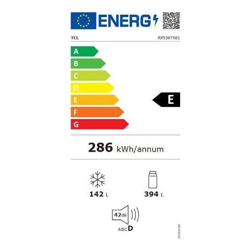Εικόνα της Ψυγείο Δίπορτο TCL RP417BXE0 465lt Total No Frost Light Grey