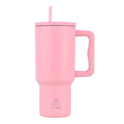 Εικόνα της Θερμός Estia Straw Tumbler XL Save The Aegean 900ml Blossom Rose 01-32142