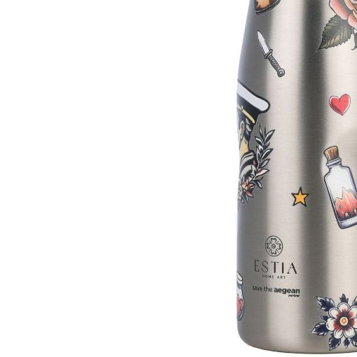 Εικόνα της Μπουκάλι Θερμός Estia Travel Flask Save The Aegean 500ml Old School Ink 01-31626