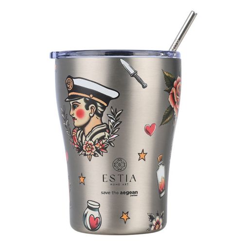 Εικόνα της Ποτήρι Θερμός Estia Coffee Mug Save The Aegean 350ml Old School Ink 01-31770