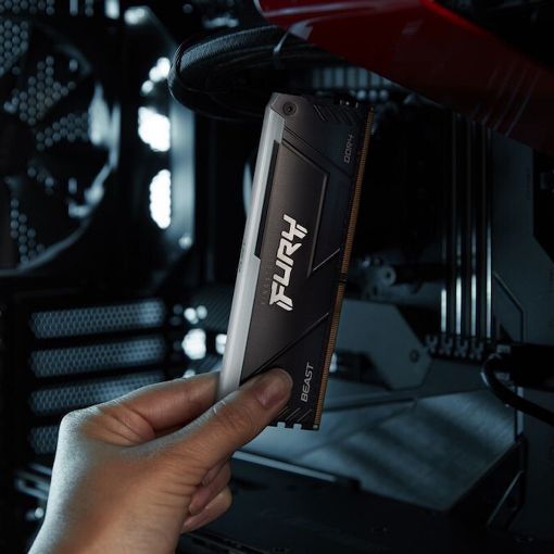 Εικόνα της Ram Kingston Fury Beast 16GB (2 x 8GB) DDR4-3600MHz CL17 RGB Black KF436C17BB2AK2/16
