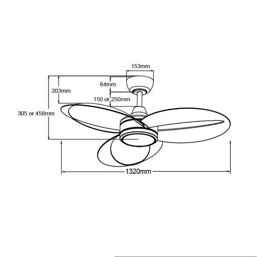 Εικόνα της Ανεμιστήρας Οροφής Primo 132cm με Τηλεχειριστήριο & Φως LED Λευκός PRCF-80654