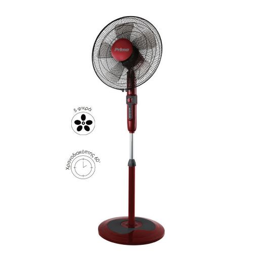 Εικόνα της Ανεμιστήρας Primo 60W 40cm Κόκκινο/Μαύρο PRSF-80503