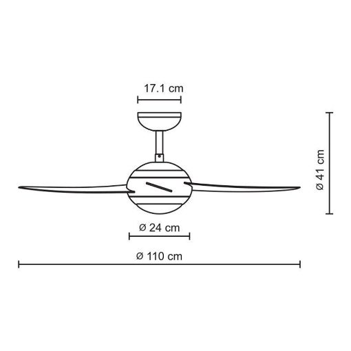 Εικόνα της Ανεμιστήρας Οροφής Primo 110cm με Τηλεχειριστήριο & Φως Ασημί PRCF-80282