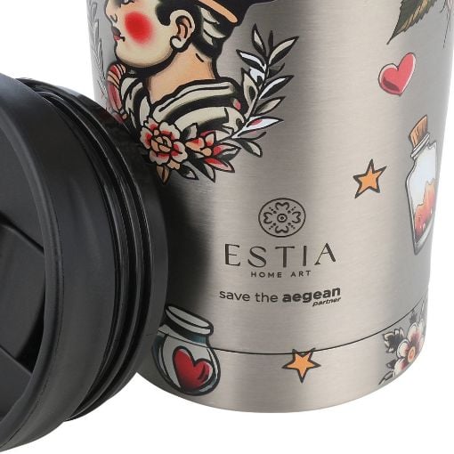Εικόνα της Ποτήρι Θερμός Estia Travel Mug Save The Aegean 350ml Old School Ink 01-31916