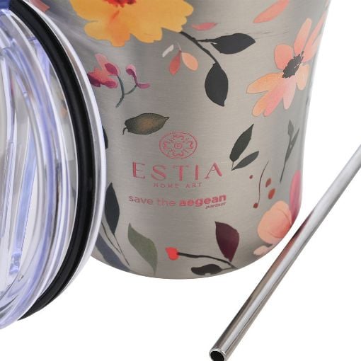 Εικόνα της Ποτήρι Θερμός Estia Coffee Mug Save The Aegean 350ml Silver Botanic 01-31787