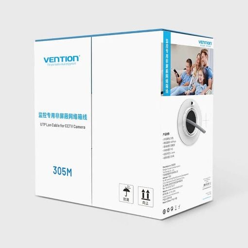 Εικόνα της Καλώδιο Δικτύου Vention UTP Round CAT.5e PoE για CCTV Camera 305m Gray IJCH305