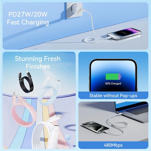 Εικόνα της Καλώδιο Vention USB-C Male to Lightning Male 1m Lake Blue LAKSF