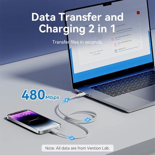 Εικόνα της Καλώδιο Vention USB-C Male to Lightning Male 1m Lake Blue LAKSF