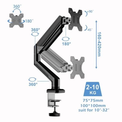 Εικόνα της Monitor Arm AxRed AX-T1 10 - 32'' Full Motion Black AX-T1 LCD.0066
