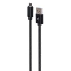 Εικόνα της Καλώδιο Cablexpert USB-A Male to Micro USB Male Cotton Braided 1.8m Black CCDB-MUSB2B-AMBM-6