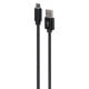 Εικόνα της Καλώδιο Cablexpert USB-A Male to Micro USB Male Cotton Braided 1.8m Black CCDB-MUSB2B-AMBM-6