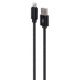 Εικόνα της Καλώδιο Cablexpert USB-A Male to Lightning Male Cotton Braided 1.8m Black CCDB-MUSB2B-AMLM-6