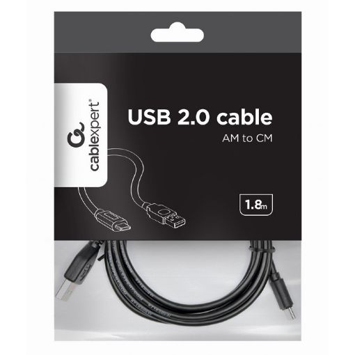 Εικόνα της Καλώδιο Cablexpert USB to Type-C 1.8m Black CCP-USB2-AMCM-6
