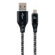 Εικόνα της Καλώδιο Cablexpert USB-A Male to Micro USB Male Premium Cotton Braided 2m Black/White CC-USB2B-AMMBM-2M-BW